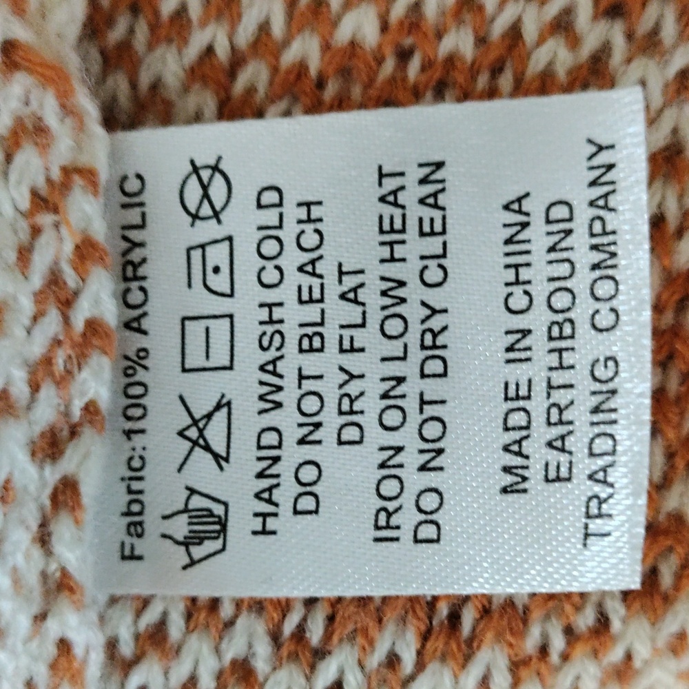 05112 Earthbound cream & rust block print ying & yang cardigan M - Picture 11 of 11